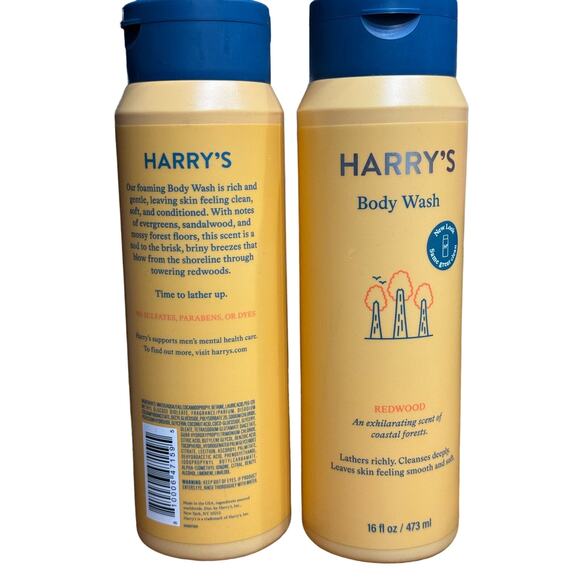 X2 Harry's Redwood Exhilarating Scent of Costal Forests Body Wash 16 oz - Picture 2 of 2
